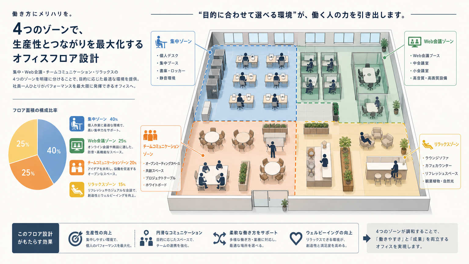 ABWの基本を支えるオフィスゾーニングの種類
